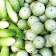 Thai-Auberginen und Gurken